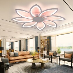RGB LED Deckenleuchte Dimmbar Wohnzimmer Moderne Deckenlampe mit Fernbedienung