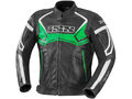 iXS Lederjacke Hype | Schwarz-Grün-Weiß | Motorradjacke aus Rindsleder