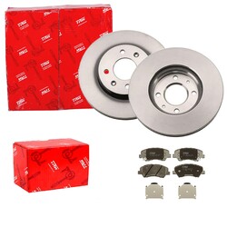 TRW BREMSSCHEIBEN 256mm + BELÄGE VORNE passend für KIA RIO 3 UBVA 256x22mm | = 14" Zoll Bremssystem | Bj. 2011-2017