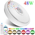 DIMMBAR RGB LED Deckenlampe 48W mit Musik Bluetooth Lautsprecher Fernbedienung
