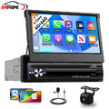 Flip Out 4+64G 1 DIN 7 Zoll Carplay Autoradio Android 15 GPS NAV WIFI FM BT +KAM