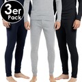 3er Pack Herren Lange Unterhose Sport Arbeit Freizeit Thermounterhose Mehrfarbig