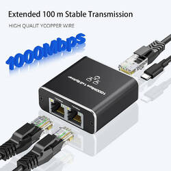 LAN Splitter 1 auf 2 1000Mbps Gigabit Ethernet Splitter Computer RJ45 Verteiler
