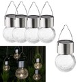 Solar Hängeleuchten 5er Set LED Hängelampe  Bruchglas Solarleuchte Gartenlampe