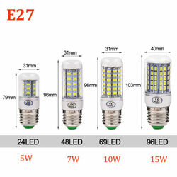 LED 5730 SMD Mais Leuchtmittel Glühbirne Birne Licht Lampe E27 E14 GU10 G9 15W