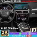 12.3" 2K 4+64G IPS Android 15 Autoradio Carplay Navi Kam Für Audi A4 A5 B8 S4 S5