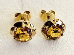 Gold Ohrstecker Ohrhänger Gelbgold 333 elegante Citrin, Art Deco, Top 🌹🌹🌹🌹🌹