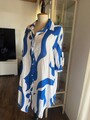 NEW Collection Sommer Hemdblusen Kleid  weiß blau  Gr. onesize  40 42 44 Neu