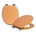 2x Holz Soft Close Toilettensitze Strapazierfähig Oval Form WC Deckel 36,5x43cm Buche