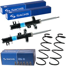 2x SACHS STOSSDÄMPFER+FAHRWERKSFEDER VORNE passend für FIAT GRANDE PUNTO 199