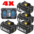 4x 18V 6Ah 8Ah 12Ah für Makita Akku BL1860B Led Anzeige BL1850B BL1830 Ladegerät