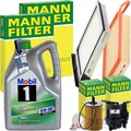 MANN INSPEKTIONSPAKET+MOBIL1 5W-30 MOTORÖL passend für TOYOTA AYGO CITROEN 1.4