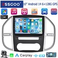 Android 14 DAB+ 6+128GB Autoradio GPS 4G KAM Für Mercedes Benz Vito W447 2014-20