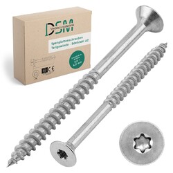 Spanplattenschrauben Torx, Edelstahl A2, Teilgewinde, ETA-Zulassung,Ø 3,0-6,0 mm