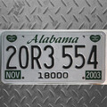 Alabama Nummernschild USA Kennzeichen KFZ Schild US Car License Plate : 20R3554