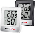 ThermoPro TP49 digitales Mini Thermo-Hygrometer für Temperatur Feuchtigkeit 2 St