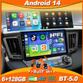 Für Toyota RAV4 2013-2018 Autoradio Android14 Navi CarPlay DAB+QLED 6+128GB HDMI