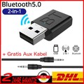 Bluetooth Adapter 2-in-1 Transmitter Empfänger Musik TV PC Audio Sender 3.5mm