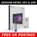 Original Microsoft Windows 10 Pro VERSIEGELT Retail USB Pack 64 Bit & 32 Bit mit Key