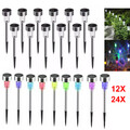 12stk LED Solarleuchte Solar Leuchten Edelstahl Solarlampe Gartenleuchten Garten