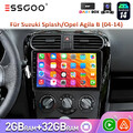 32G Carplay DAB+ Für Opel Agila B Suzuki Splash Android 14 Autoradio GPS RDS KAM