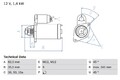 BOSCH 0 986 013 600 Starter Anlasser 1,4kW für VOLVO 940 II Kombi (945) 12V