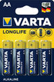 12 x Varta Longlife 4106 AA Mignon LR6 Alkaline 1,5V Batterie 3 x 4er Blister