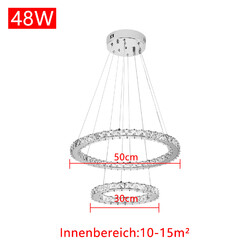 LED Kristall Ring Lüster Deckenlampe Hänge Leuchte Kronleuchter Pendellampe Top