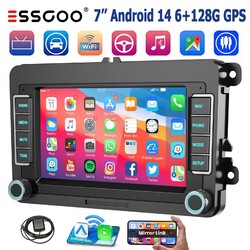 Android14 6+128GB Autoradio Carplay GPS NAVI BT FM Für VW Golf Plus Passat Polo