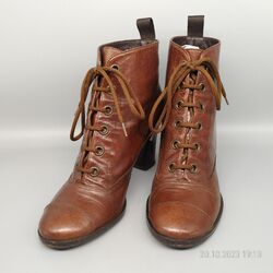 Enrico Antinori Glattleder Stiefeletten elegant Braun Granny Boots [EU37] schön!