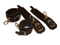 großes Fessel-Set Halsband Handfesse Fußfesseln-Ketten Oberschenkelfesseln Maske