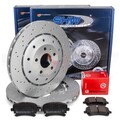SHW Bremsscheiben + ZIMMERMANN Beläge + Sensor für AUDI RS6 (C6) PR-1KJ hinten