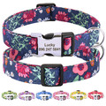 Blumen Hundehalsband Nylonhalsband Personalisiert mit Namen Gravur Verstellbar
