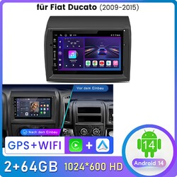 Für Fiat Ducato 2006-2022 Carplay Android 14 Autoradio GPS Navi 64GB RDS DAB SWC