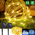50/100/200 LED Solar Lichterkette Außen Kupferdraht Weihnachtsbeleuchtung Dekor