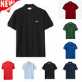 Herren/Lacoste/ Mesh Kurzarm-Poloshirt Classic Fit Button-Down T-shirt Tops NEU