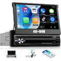 Android 15 Autoradio mit 7" Flip-out Bildschirm BT Carplay GPS Navi 1Din 4+64GB