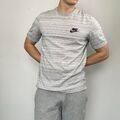 Nike Advanced Strick T-Shirt Herren Größe M grau Swoosh Logo runder Ausschnitt kurzarm.