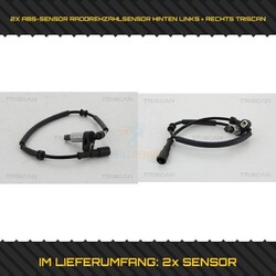 2X TRISCAN SENSOR, RADDREHZAHL HINTERACHSE LINKS + RECHTS FÜR RENAULT