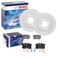 BOSCH BREMSSCHEIBEN + BELÄGE HINTEN passend für LUPO POLO 6N 6KV AROSA CORDOBAHA 232x9mm | Bitte Einschränkungen beachten