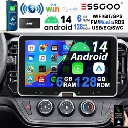 6+128G 8-Kern 1 Din Autoradio Android 14 CarPlay GPS Navi DAB+ WiFi SWC FM BT5.0