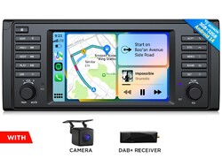 DAB+ Für BMW E39 Android 14 Auto 7" IPS Bildschirm Autoradio Navi Apple CarPlay