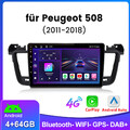 8-Kern 4+64G Für Peugeot 508 2011-2018 Android 13 Autoradio GPS Navi Carplay DAB