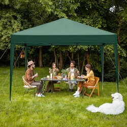 Faltpavillon Partyzelt 3x3m Gartenzelt Popup Zelt wasserdich Sonnenschutz Grün