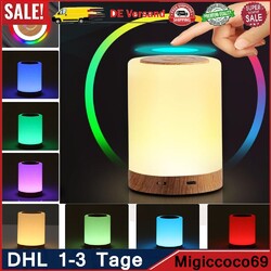 LED Nachttischlampe Nachtlicht Touch Dimmbar RGB Kinder USB Aufladbar Babyzimmer