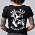 Vendetta Inc. Frauen Baumwoll kurzarm Shirt V-Ausschnitt Estate schwarz