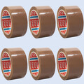 (0,07€/1m) 6 x tesa 4124 PVC-Packband Paketband ultra strong, braun transparent