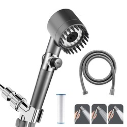 3 Modi Duschkopf Hochdruck Handbrause mit Filter EIN/AUS Schalter Körpermassage