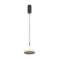 LED Hängeleuchte Metall rund D: 15,3 cm in Schwarz Weiß Gold 3000 K Hängelampe