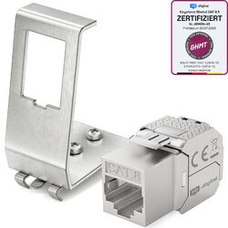 Keystone Cat 8 Modul Cat.8 Cat8  Halterung Hutschienenadapter RJ45 LAN STP Jacks
